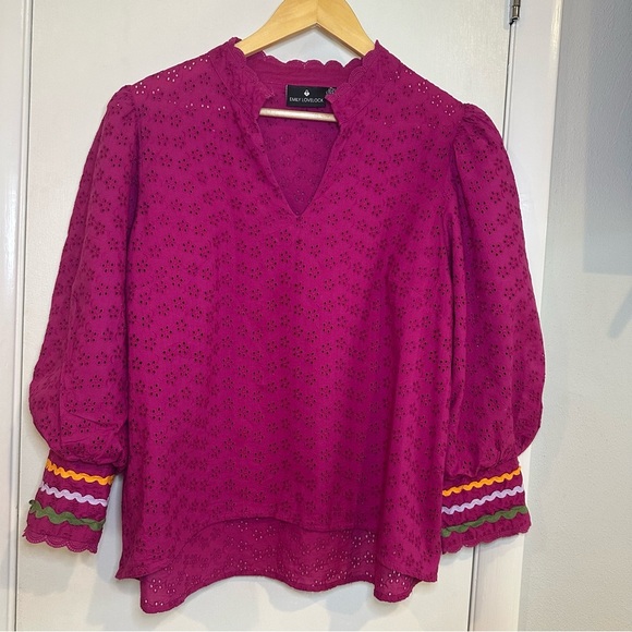 Emily Lovelock Hailey Blouse. Size: XL. Orchid Broderie. - Picture 2 of 8